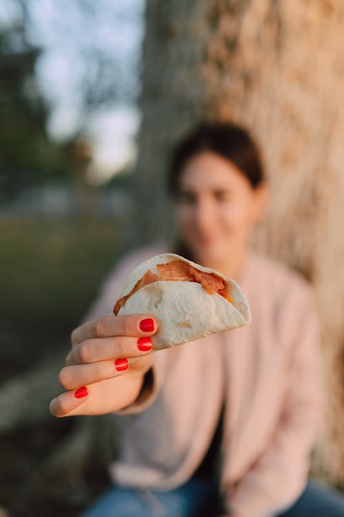 Free Person holding a Tacos Stock Photo