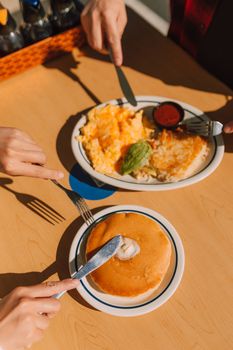 With Meat Butter Egg Omelet Or Scrambled Egg