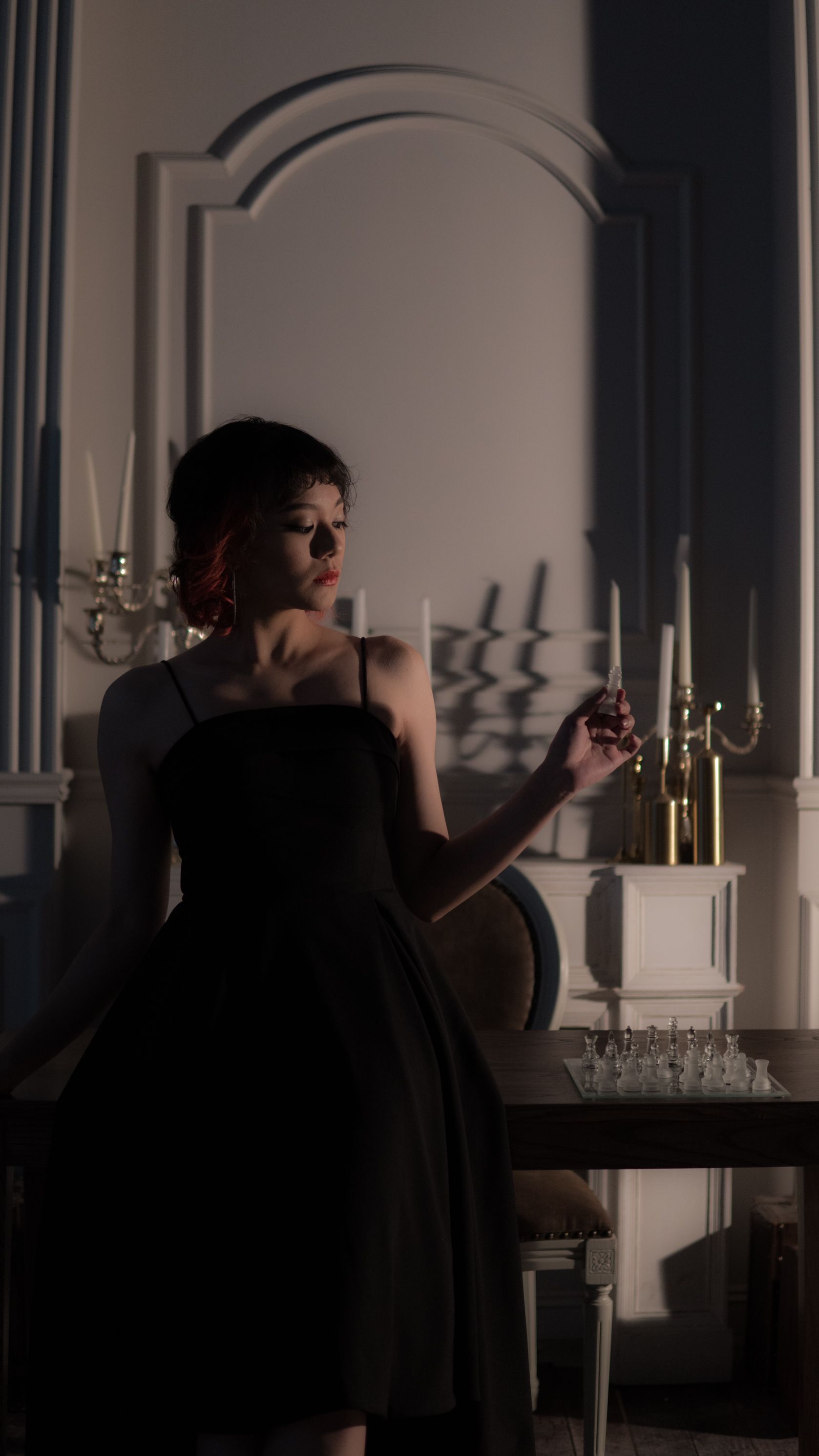 A Woman Posing in a Black Dress · Free Stock Photo