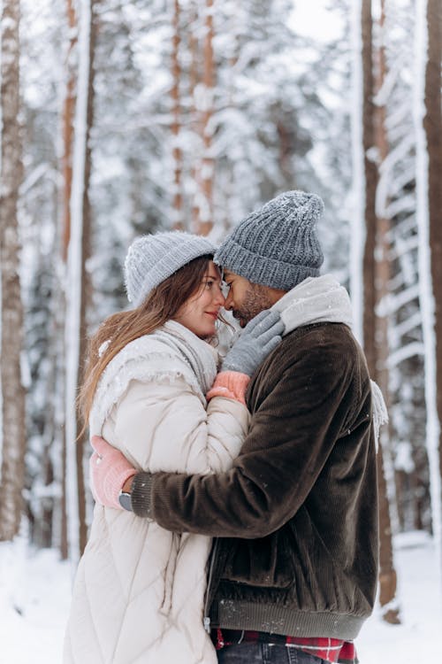 Free stock photo of affection, beanie, blur