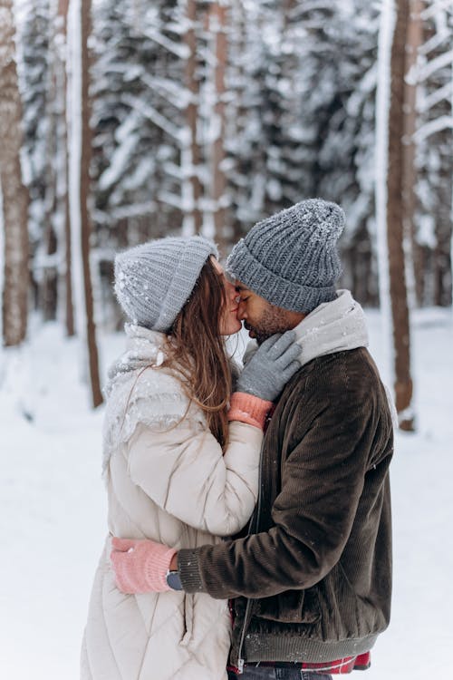 Free stock photo of affection, beanie, blur