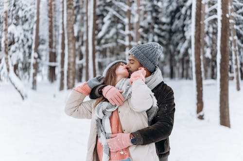 Free stock photo of affection, beanie, blur