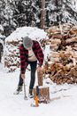 Man Chopping Woods with an Axe