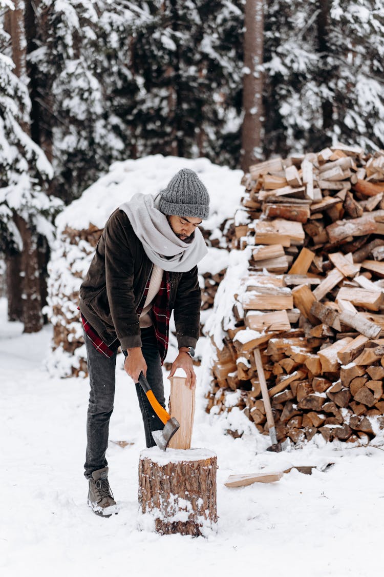 Photo Of A Man Chopping Wood