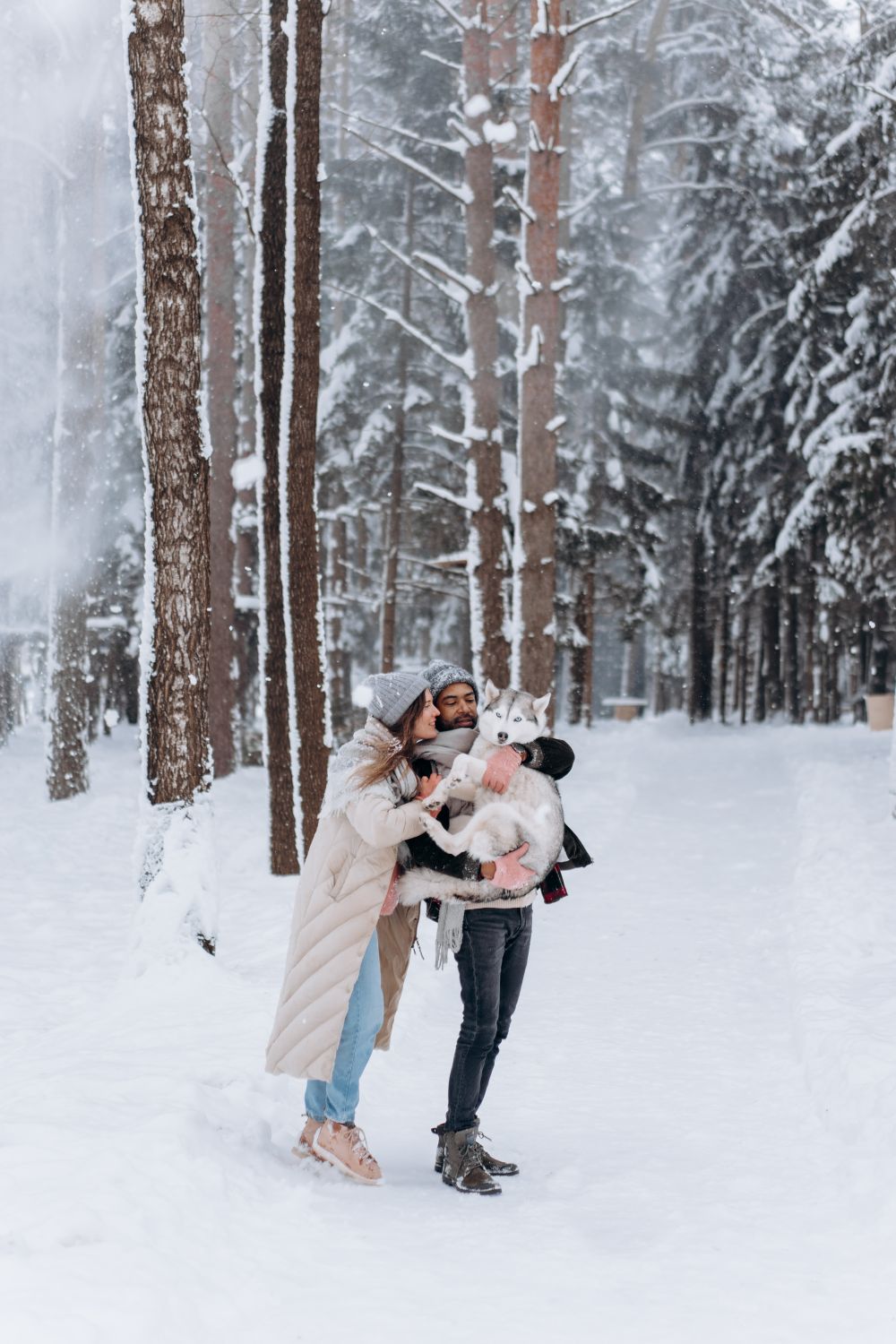 Man and Woman Standing on Snow Covered Ground · Free Stock Photo