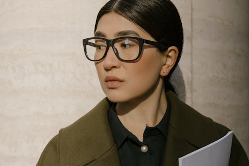 Free Woman Wearing Black Framed Eyeglasses Stock Photo