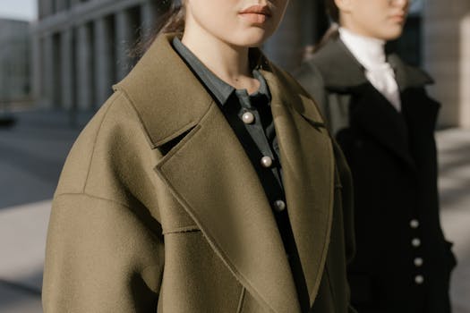 Stylish women wearing fashionable suede coats in an urban setting.
