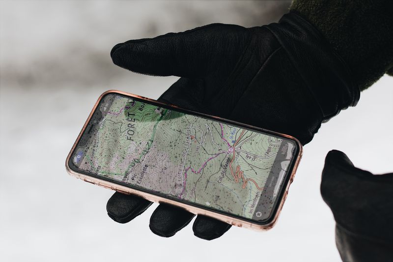 Map displayed on a smartphone