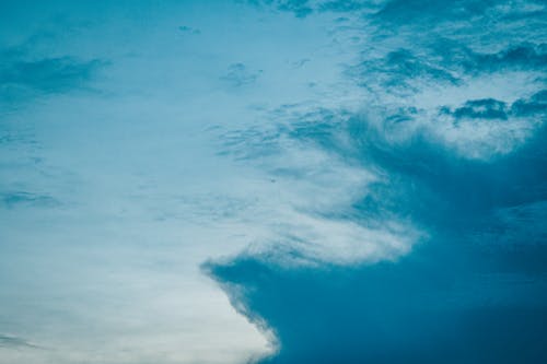 Blue sky with fluffy clouds