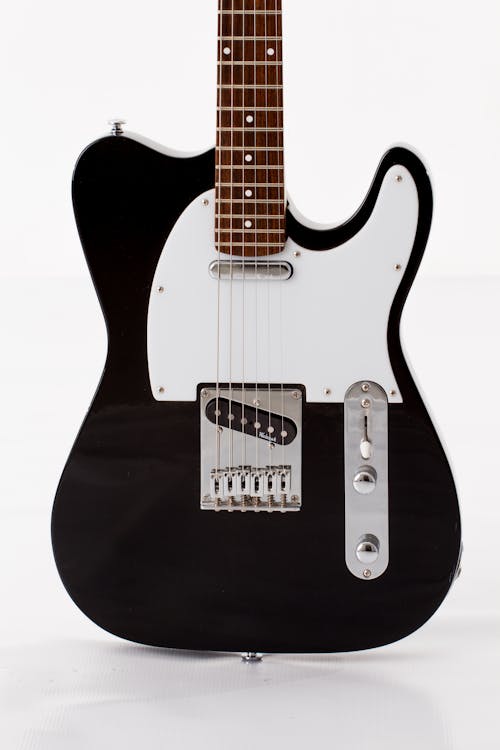 Free Black and White Stratocaster Electric Guitar Stock Photo