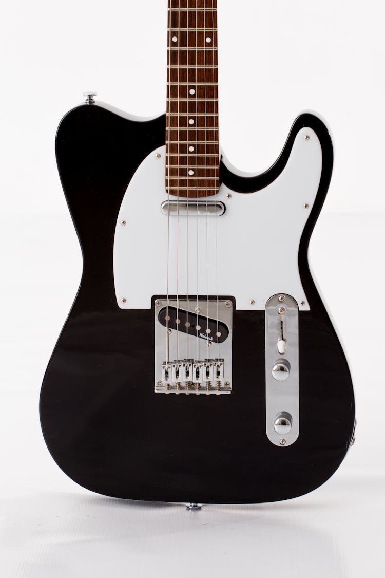 A Black And White Telecaster Electric Guitar