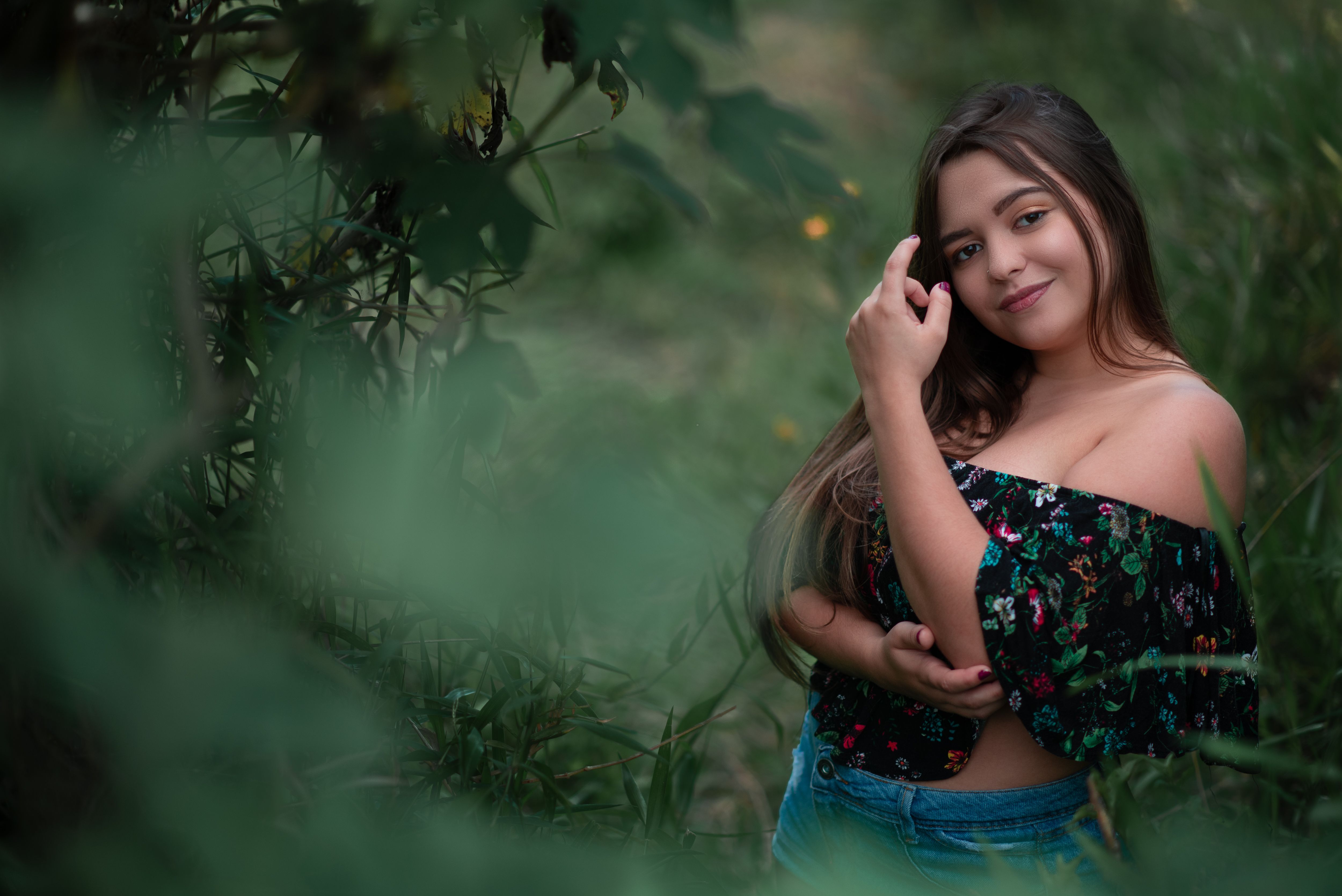 Blusa Ciganinha Floral Verde