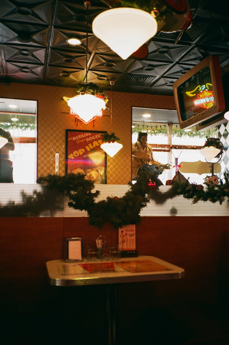 Interior Of Stylish Restaurant With Small Tables