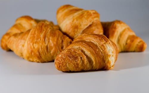 Close Up Shot of Croissants