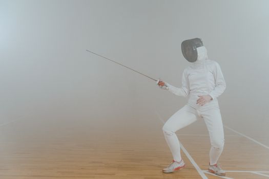 A Fencer in a Fighting Stance