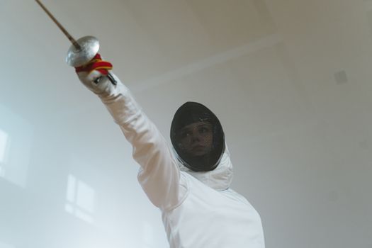 A Female Fencer in Training