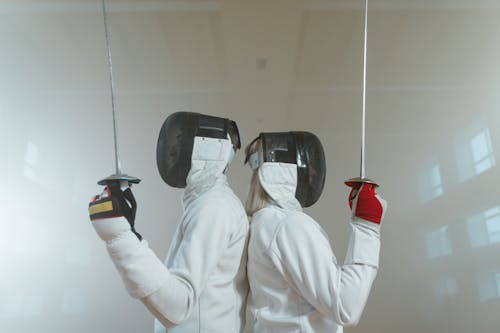 Free Fencers behind Each Other Stock Photo