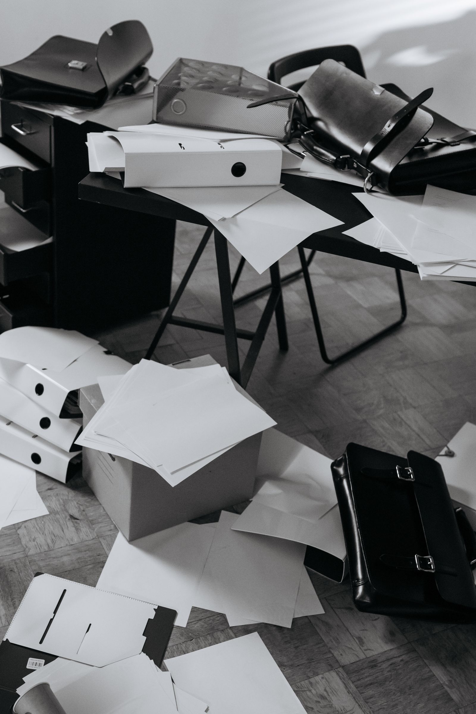 Raw case files — overwhelming document sets