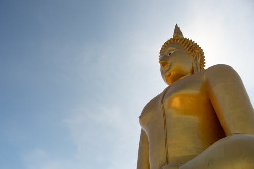 Безкоштовне стокове фото на тему «блакитне небо, Будда, жаб’яча перспектива»