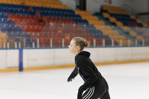 Girl in Black Jacket Skating