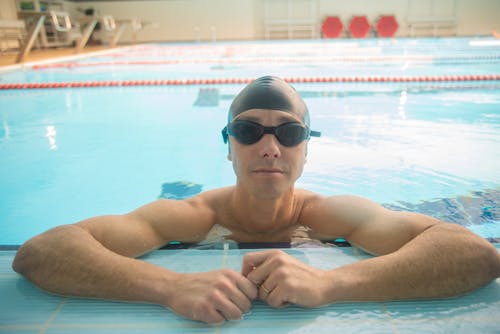 A Swimmer Looking at the Camera