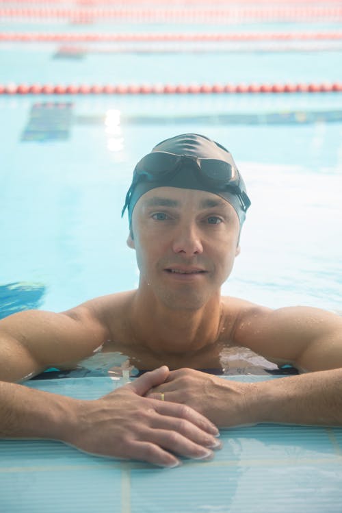 A Swimmer Looking at the Camera