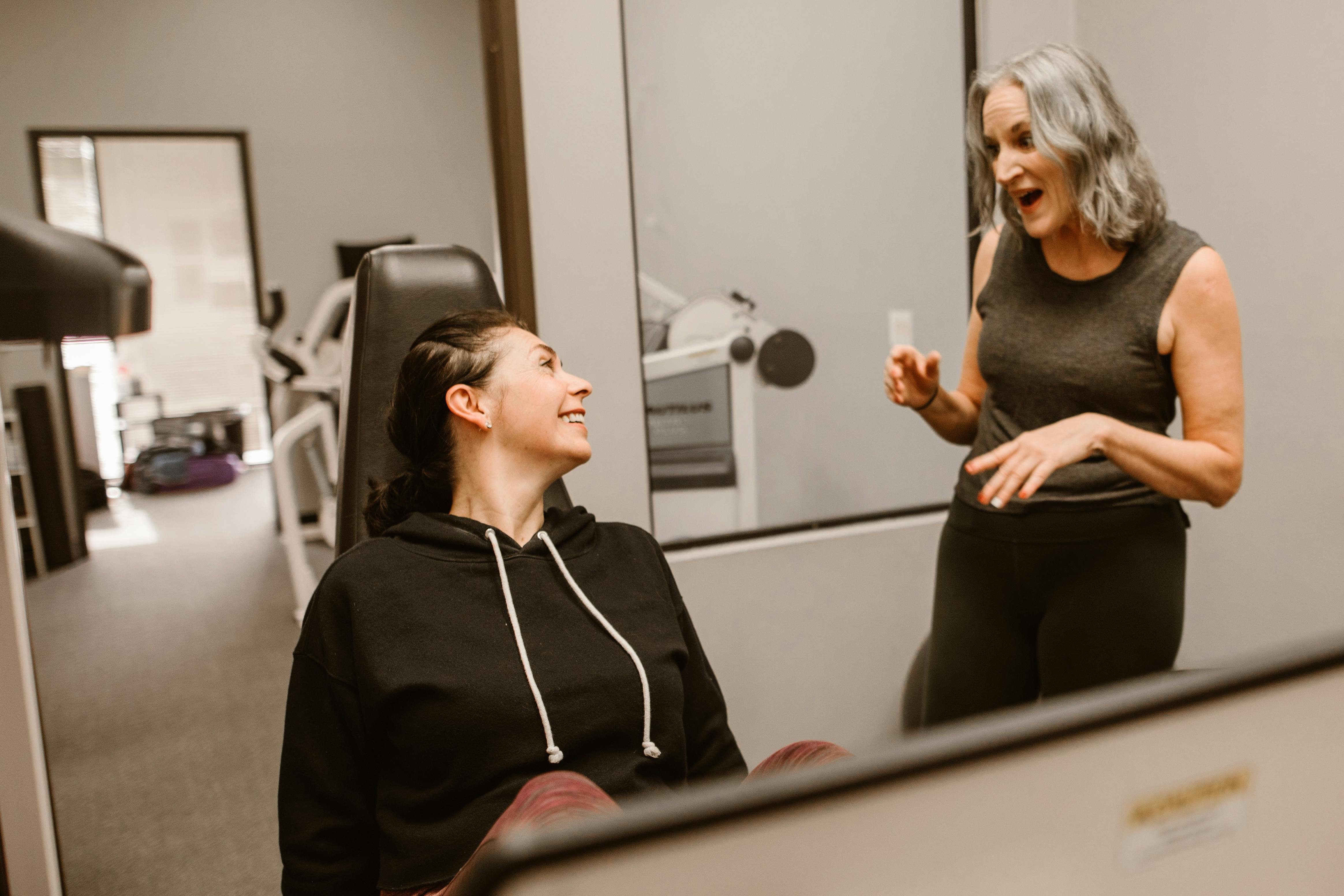 healthy women sitting connection