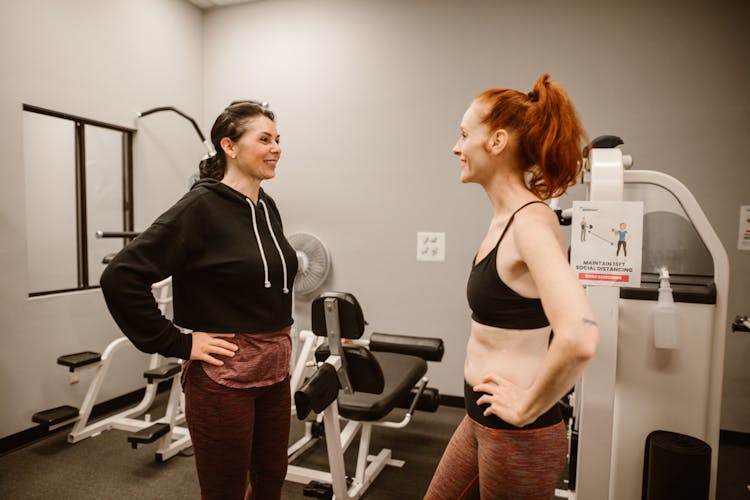 Two Women Doing Workout Together