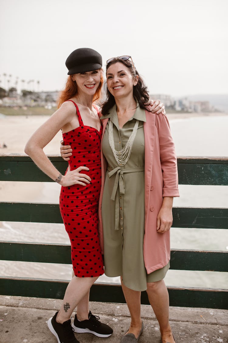 Elderly Women Posing At The Camera