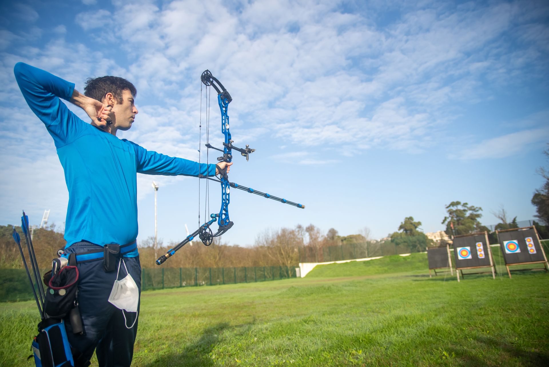 Archer aiming on an Archery Target