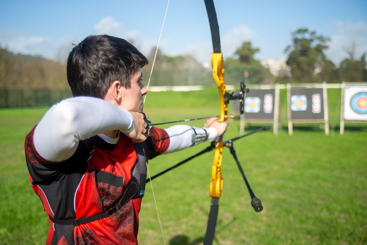 Camper at archery