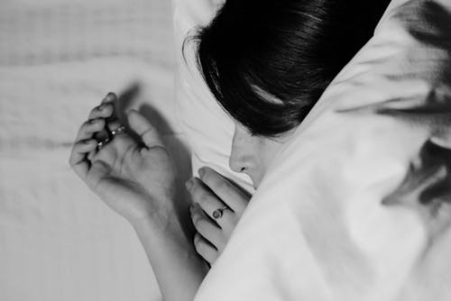 Monochrome Photo of an Asleep Woman 