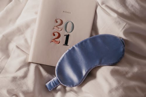 A Blue Eye Mask on a 2021 Diary 