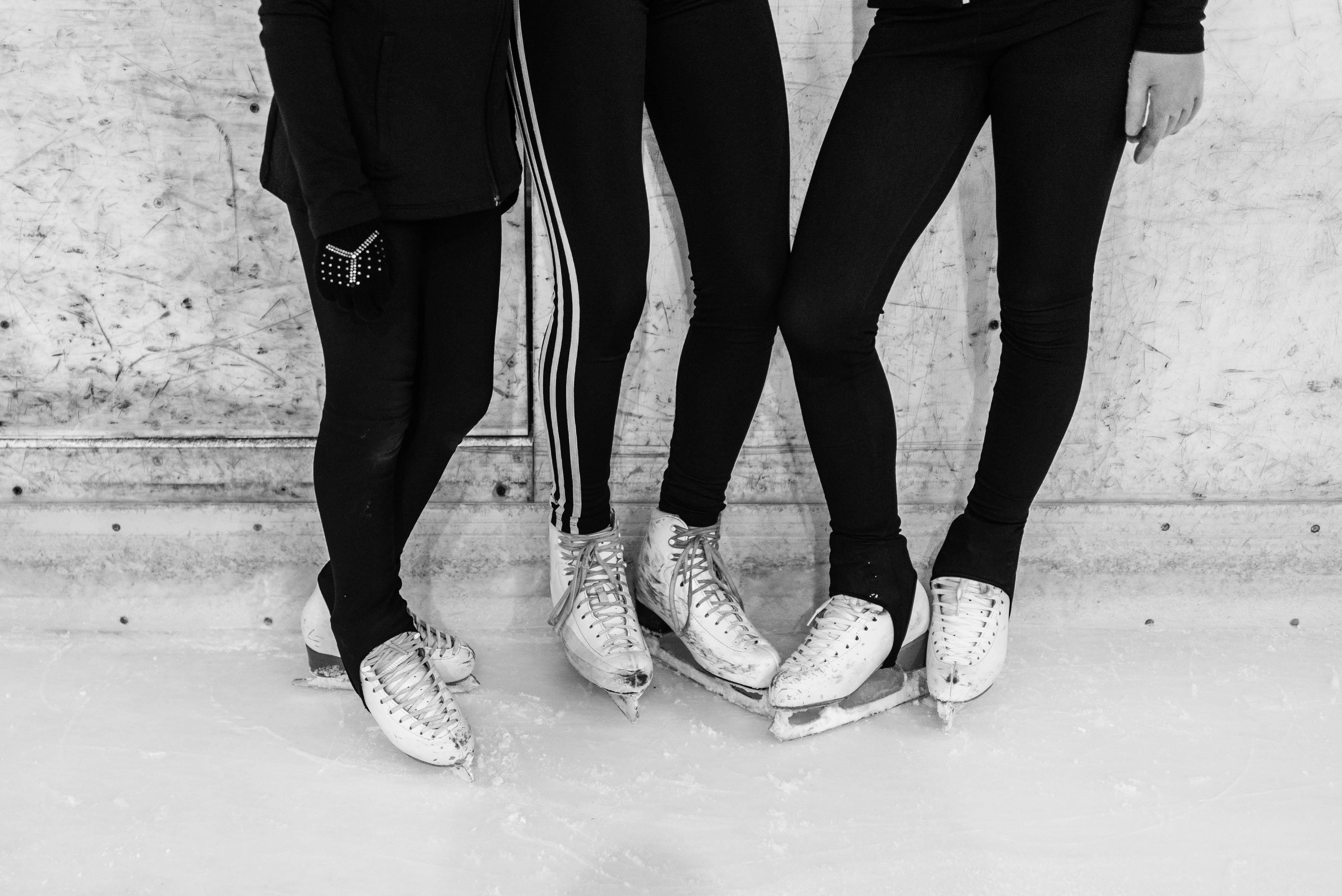 Figure Skating Leggings, Socks, Shoes, and Socks, Black and White