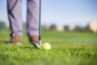 A Golf Club and Ball on Green Grass