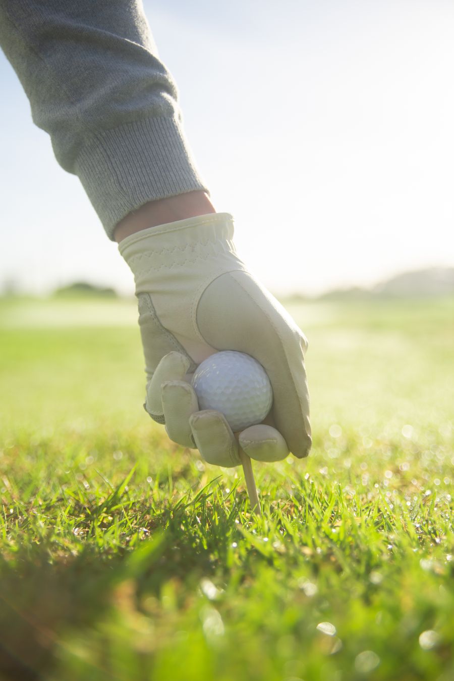 Ball on a tee ready for a coached drive