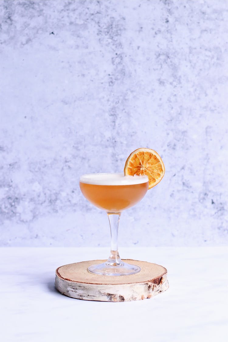 Whiskey Sour Cocktail With Fresh Orange Slice