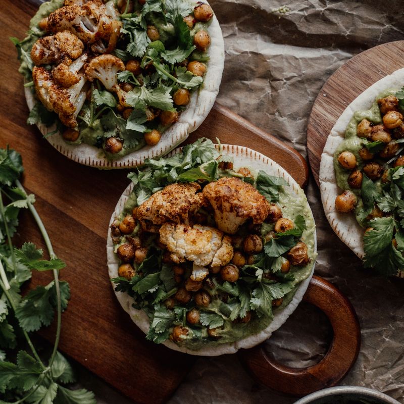 Cumin-Roasted Cauliflower and Tahini Tacos