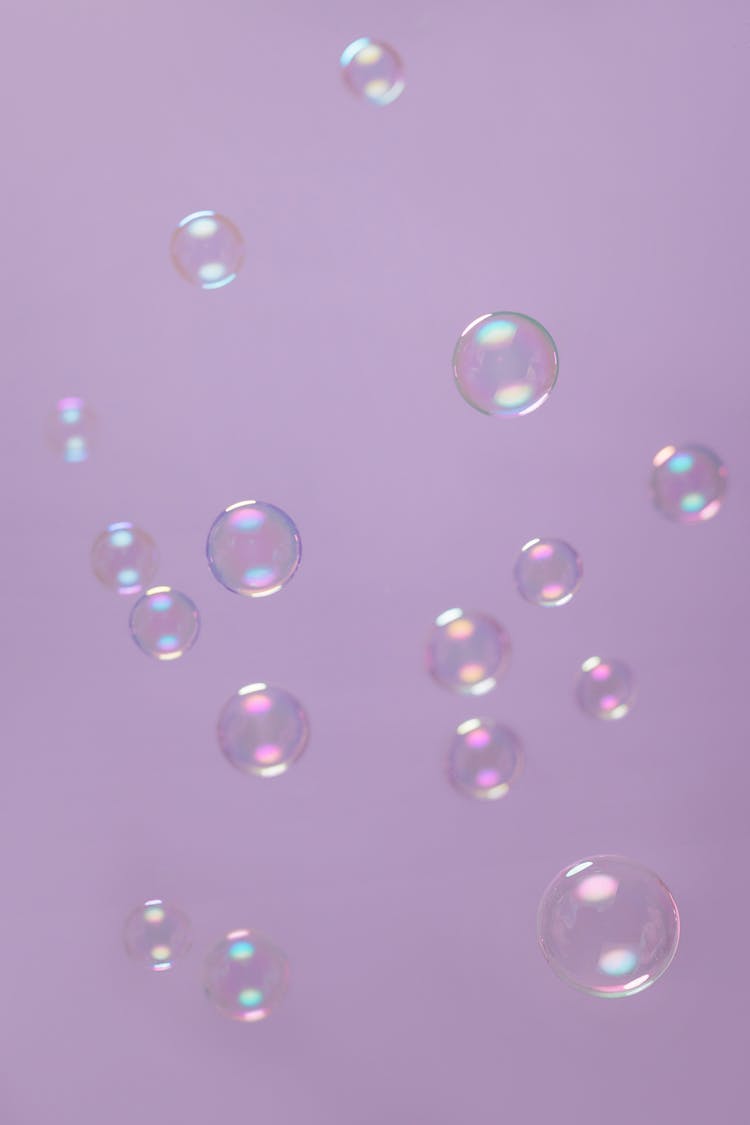 Bubbles On Purple Background