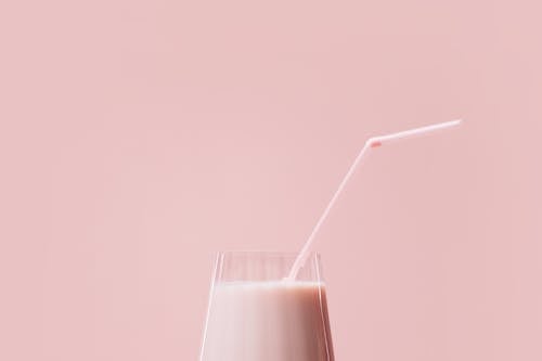Free Clear Drinking Glass With Milkshake Stock Photo