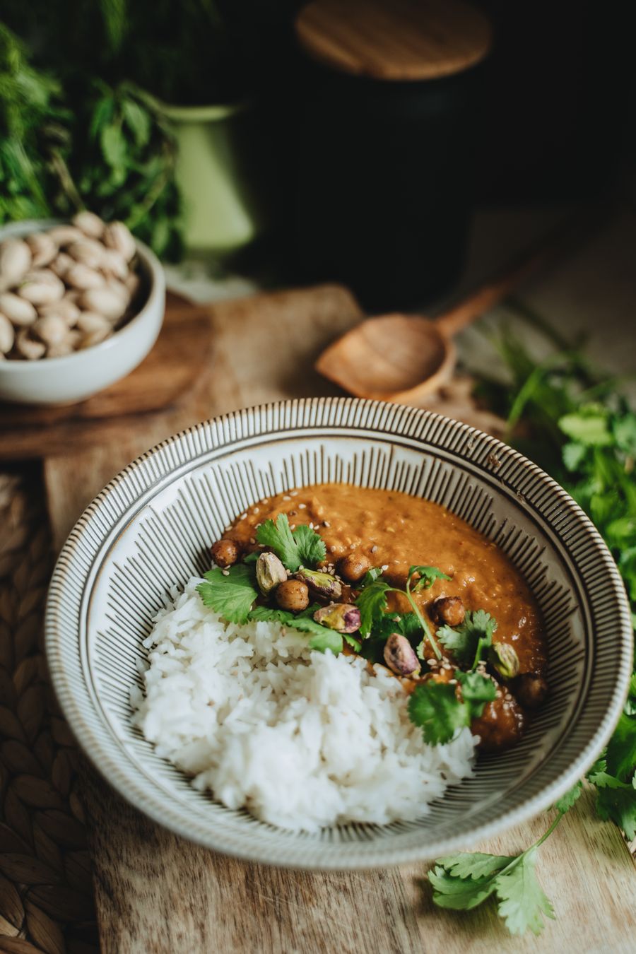 Lentil curry with rice