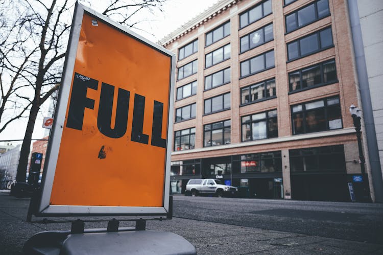 Advertising Banner At Roadside On City Street