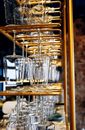 Clear Drinking Glasses on Rack