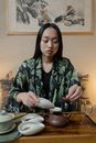 Woman Making Tea on Tea Ceremony
