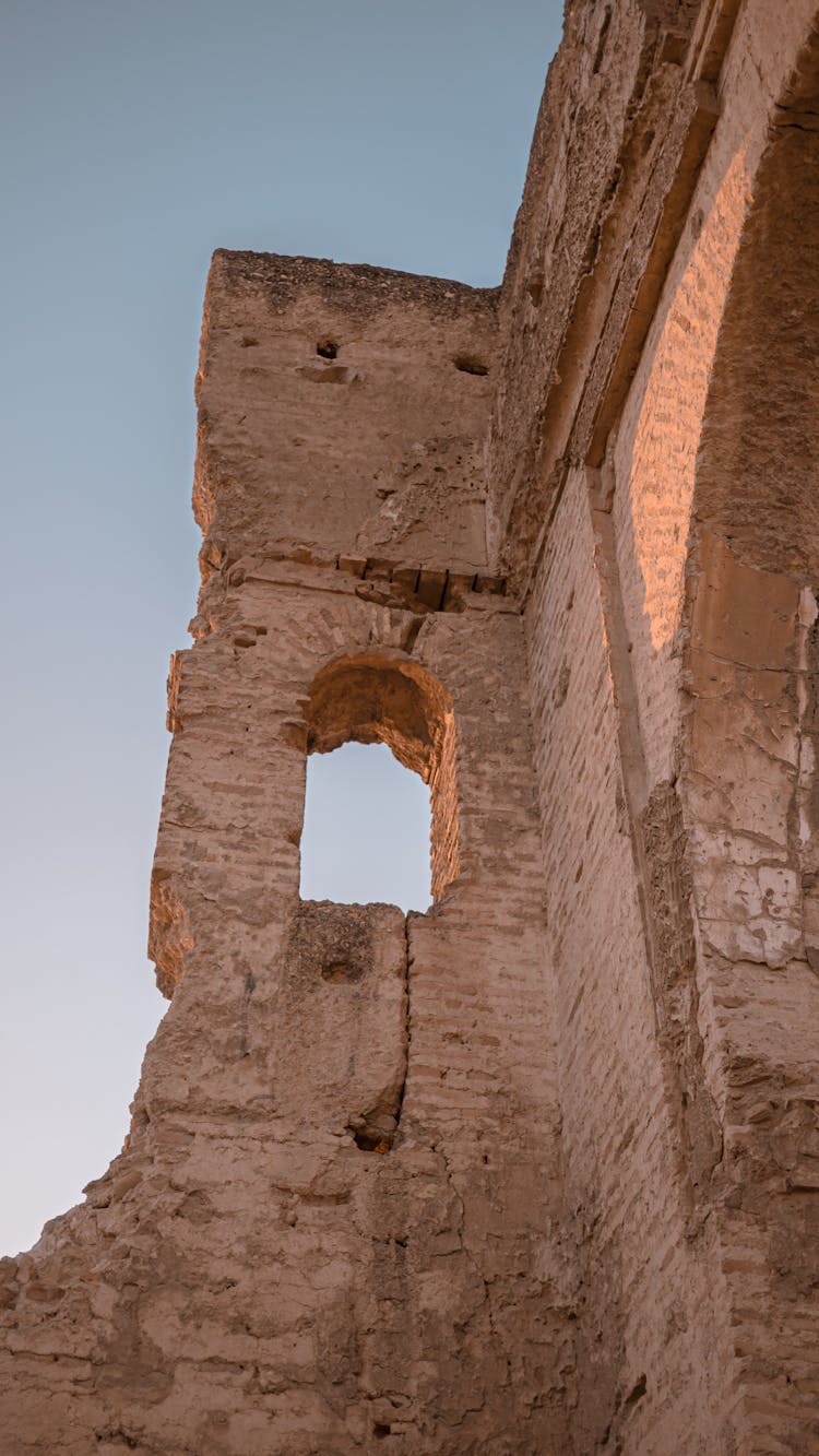 Arched Window On The Wall Of Marinid Tombs In Fez, Morocco