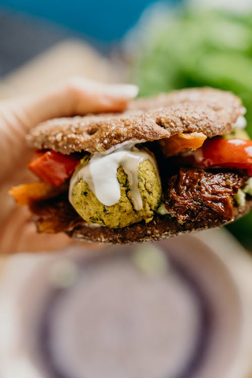 Free Vegan Falafel Burger Stock Photo