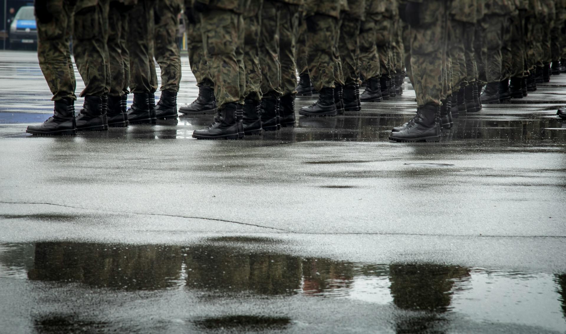 Lges of Soldiers Standing on Muster