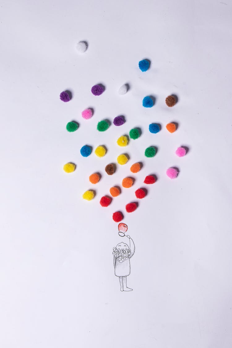 A Simple Drawing With Colorful Dots
