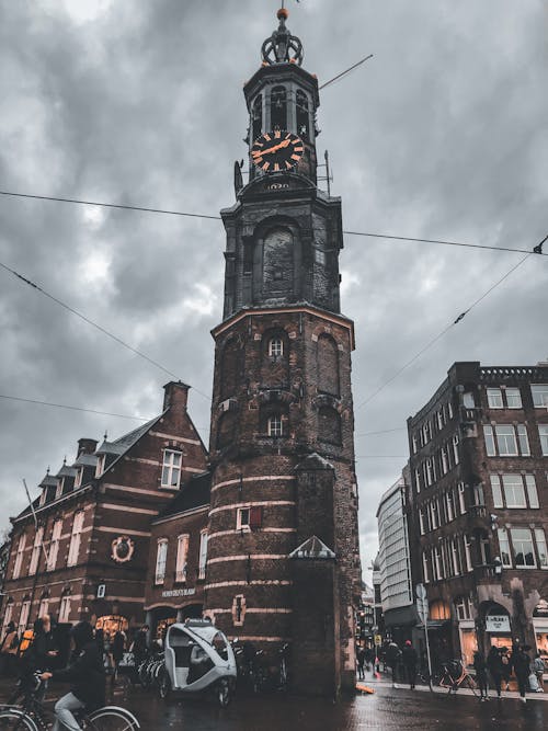 Free The Munttoren Tower in Amsterdam, Netherlands  Stock Photo