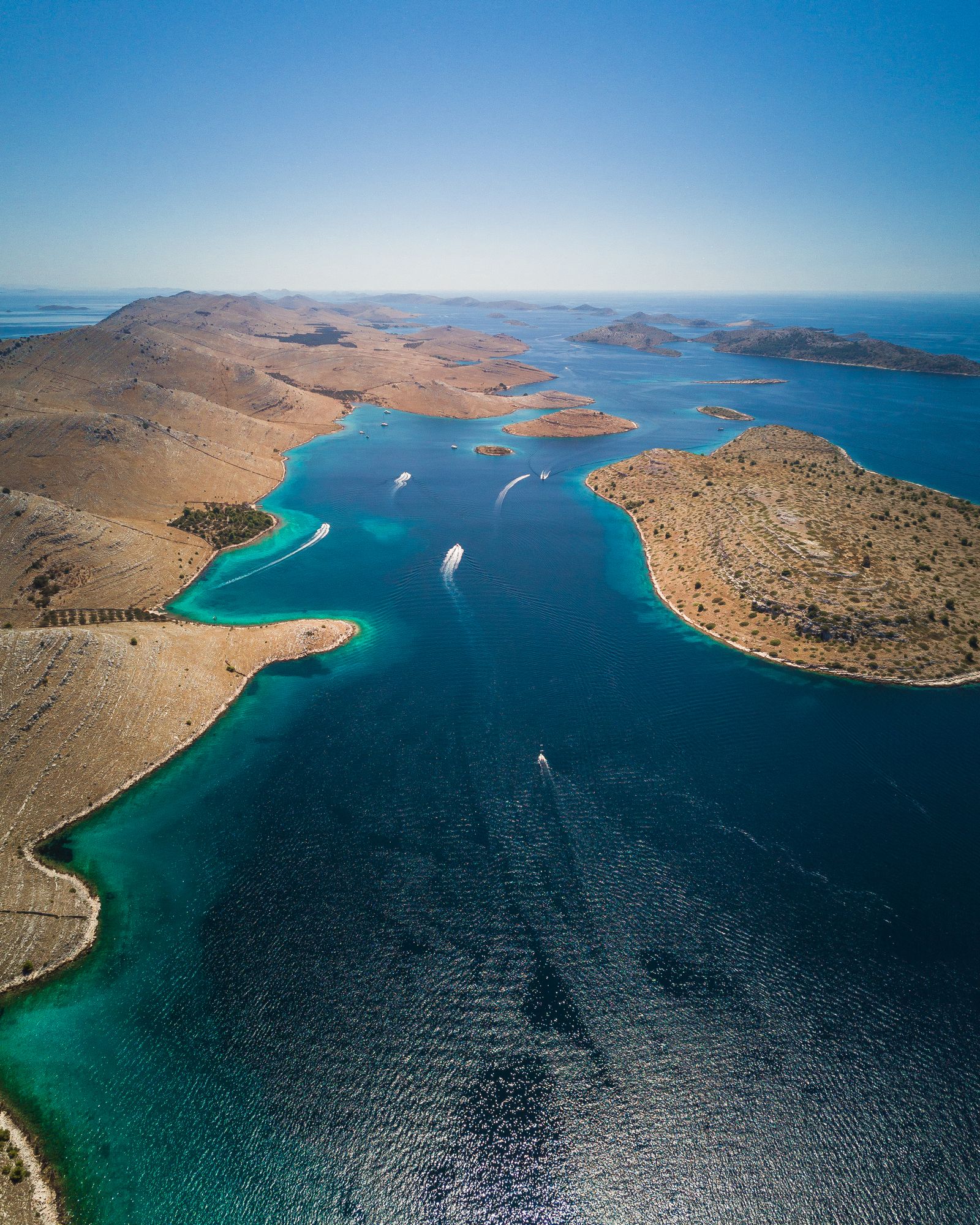 Dalmatian islands Croatia turquoise Blue Lagoon aerial
